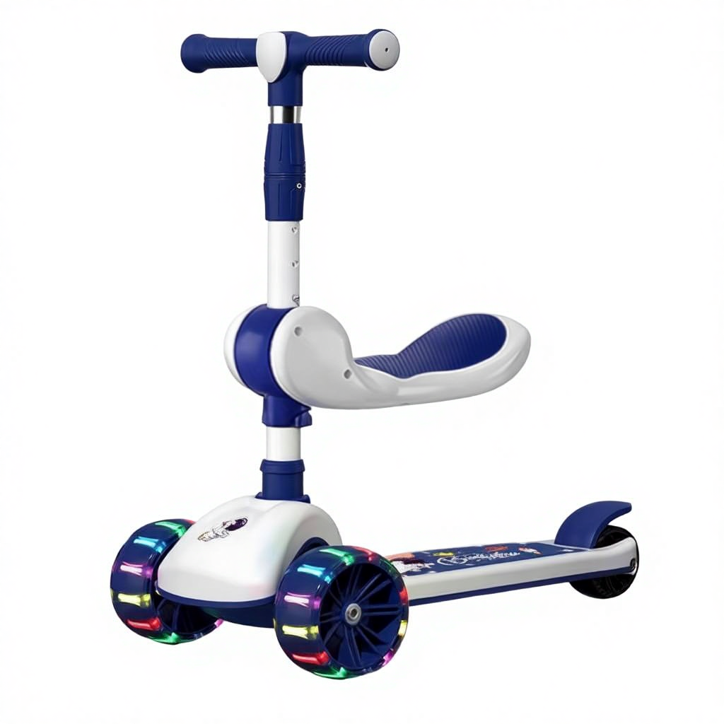 Children's Scooter 1-12 Years Old Foldable Height Adjustable Three-in-One Unisex Pedal Can Ride